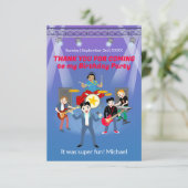 Carte De Remerciements Rock Star Boy Band Anniversaire (Debout devant)