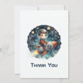 Carte De Remerciements Rocket Stellar Boy Space (Devant)