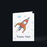 Carte De Remerciements Rocket Thank You Card<br><div class="desc">Cute Rocket thank you cards. Other matching items include birthday shirt, birthday postage stamps, birthday Invitations, thank you stickers are also available in our shop. ©OrangeOstrichDesign</div>