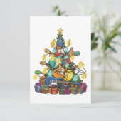 Carte De Remerciements Rockin' Autour De L'Arbre De Noël - Électrique (Debout devant)