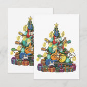 Carte De Remerciements Rockin' Autour De L'Arbre De Noël - Électrique (Devant / Derrière)