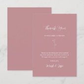 Carte De Remerciements ROE rose et blanc Mariage simple (Devant / Derrière)