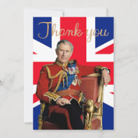 Roi Charles III avec drapeau britannique