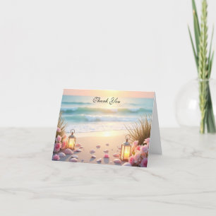 Carte De Remerciements Romance à Oceanside sous la lumière côtière