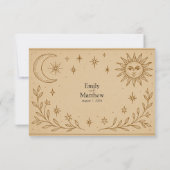 Carte De Remerciements Romance céleste Design soleil et lune (Dos)