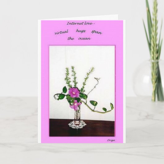 Carte De Remerciements Romance d'Internet (Devant)