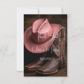Carte De Remerciements Romance Rustique : Bottes & Chapeau  (Devant)