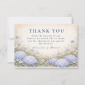 Carte De Remerciements Romantic Blue Hydrangea Wedding (Devant)