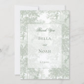 Carte De Remerciements Romantic Classic Sage Green Landscape Toile (Devant)