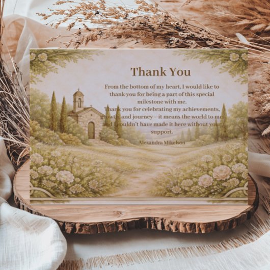 Carte De Remerciements Romantic Countryside Floral Birthday