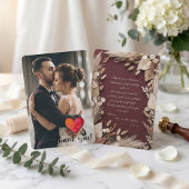 Carte De Remerciements Romantic Custom Photo Floral Boho Rustic