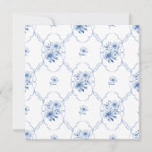 Carte De Remerciements Romantic Dusty Blue Bow & Roses Wedding (Dos)