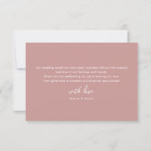 Carte De Remerciements Romantic Dusty Rose Photo Wedding (Dos)