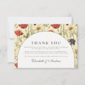 Carte De Remerciements Romantic Fall Floral Wedding (Devant)