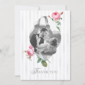Carte De Remerciements Romantic French Rose Botanical Photo Wedding (Devant)