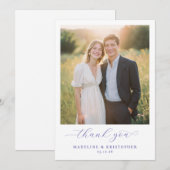 Carte De Remerciements Romantic Golden Photo (Devant / Derrière)