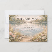 Carte De Remerciements Romantic Lake Wildflower Forest Wedding (Devant)
