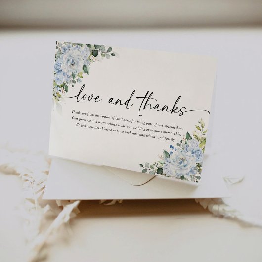 Carte De Remerciements Romantic Light Blue Floral Wedding