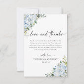 Carte De Remerciements Romantic Light Blue Floral Wedding (Devant)