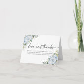 Carte De Remerciements Romantic Light Blue Floral Wedding (Devant)