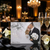 Carte De Remerciements Romantic Modern Ethereal Photo Wedding