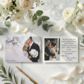 Carte De Remerciements Romantic Modern Ethereal Photo Wedding