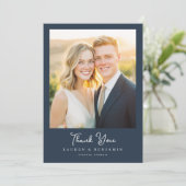 Carte De Remerciements Romantic Navy Photo (Debout devant)