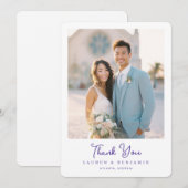 Carte De Remerciements Romantic Pastel Blue Photo (Devant / Derrière)