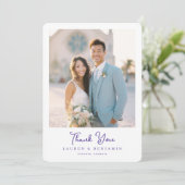 Carte De Remerciements Romantic Pastel Blue Photo (Debout devant)