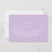 Carte De Remerciements Romantic Purple Crest Photo Wedding (Dos)