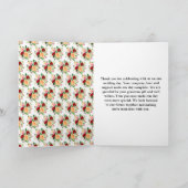 Carte De Remerciements Romantic Red and Orange Roses Wedding (Intérieur)