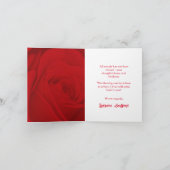 Carte De Remerciements Romantic Rose Rose Card (Intérieur)