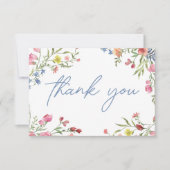 Carte De Remerciements Romantic Spring Wildflower Garden Wedding (Devant)