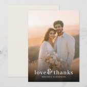 Carte De Remerciements Romantic Warm Sunset Photo (Devant / Derrière)