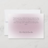 Carte De Remerciements Romantique Blanc & Violet Floral Mariage moderne (Dos)