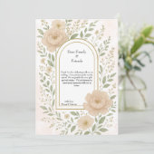 Carte De Remerciements Romantique Boho Peonies & verdure Mariage élégant (Debout devant)