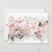 Carte De Remerciements Romantique dentelle blanche hydrangée roses roses (Dos)