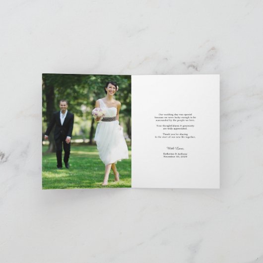 Carte De Remerciements Romantique écriture manuscrite Script élégant Mari (Intérieur)