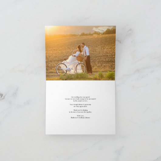 Carte De Remerciements Romantique écriture manuscrite Script élégant Mari (Intérieur)