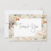 Carte De Remerciements Romantique Neutre Vintage Hydrangeas Mariage (Devant)