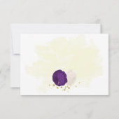 Carte De Remerciements Romantique royal violet & fleurs blanches or (Dos)