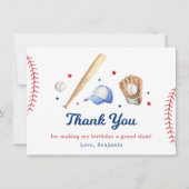 Carte De Remerciements Rookie de baseball de l'année Premier anniversaire (Devant)