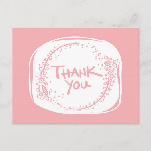 CARTE DE REMERCIEMENTS ROSE (Devant)