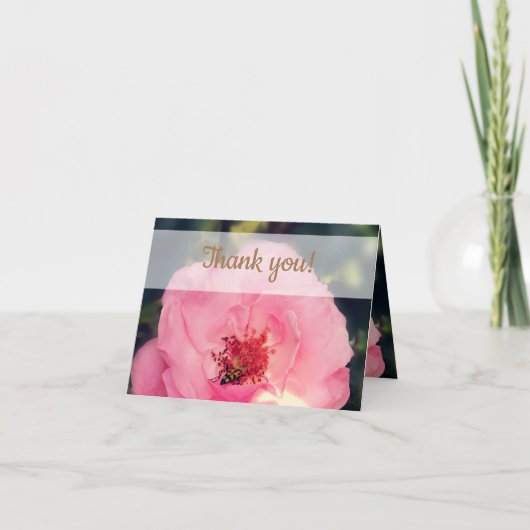 Carte de remerciements Rose (Devant)