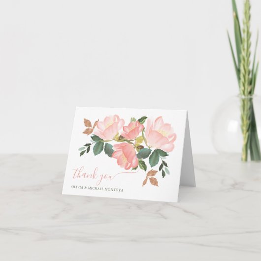 Carte de remerciements rose (Devant)