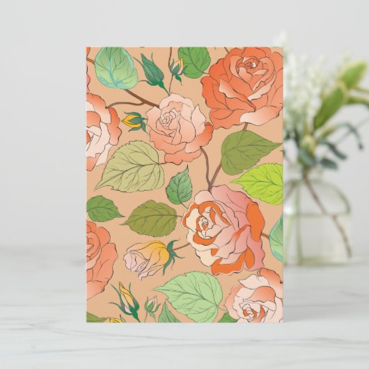 Carte De Remerciements Rose 21 (Debout devant)