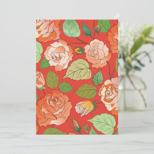 Carte De Remerciements Rose 26 (Debout devant)