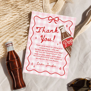 Carte De Remerciements Rose à carreaux Elle est prête à éclore Baby Showe