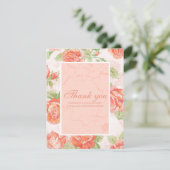 Carte De Remerciements Rose à fleurs orange (Debout devant)