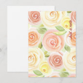 Carte De Remerciements Rose aquarelle juste une note (Devant / Derrière)